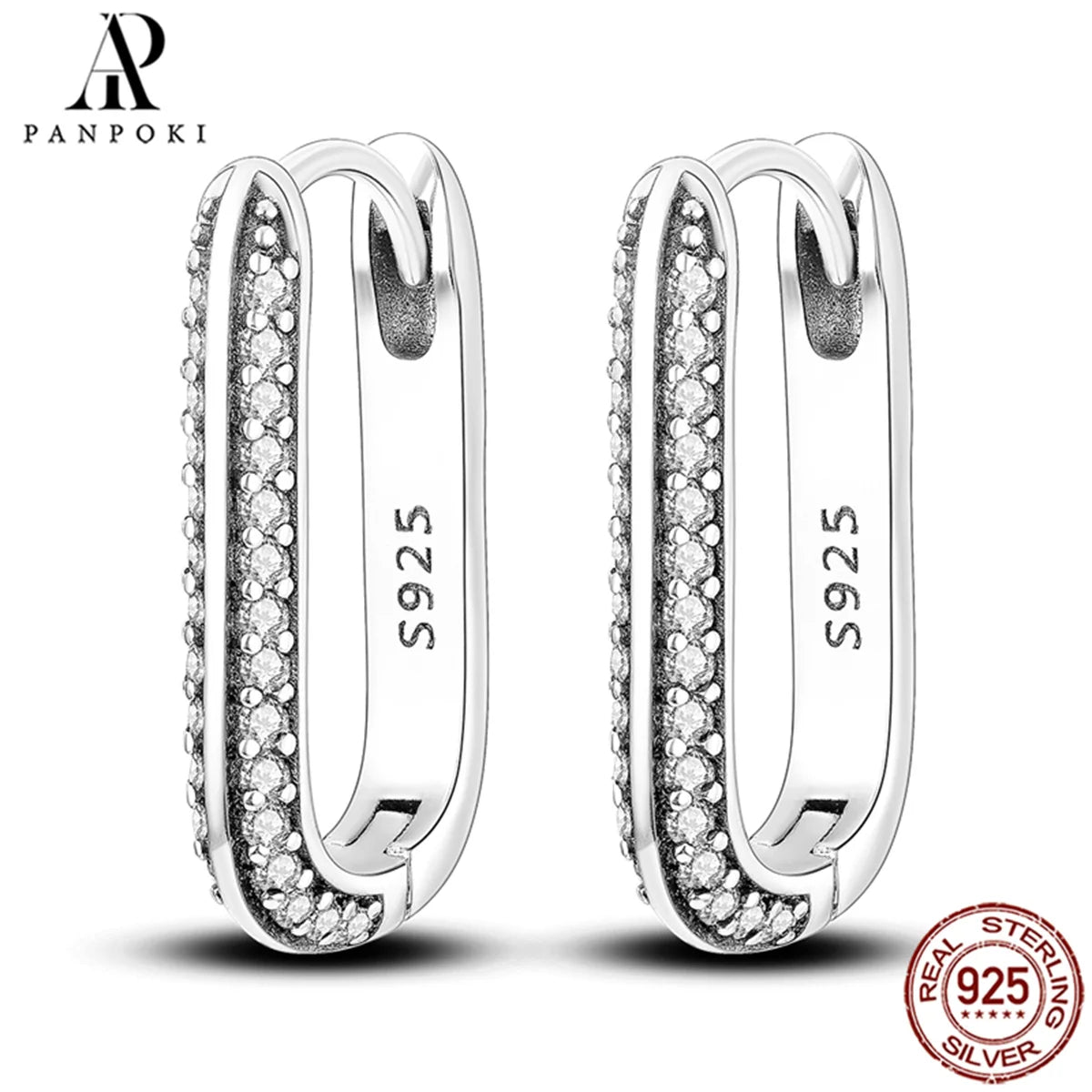 HOT 65 Style Sterling Silver 925 Pave Shiny CZ Heart Hoop Earrings Fit Original Earrings Fine Women Jewelry Fine Fashion Gifts