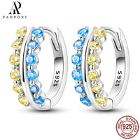 HOT 65 Style Sterling Silver 925 Pave Shiny CZ Heart Hoop Earrings Fit Original Earrings Fine Women Jewelry Fine Fashion Gifts