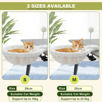 Cozy Removable&Portable Cat Bed,Safe Cat Hammock&Basket with Interactive Plush Ball Toy, Beige,Perfect for Indoor Cats&Desk Use