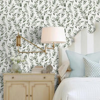 Green Leaf Wallpaper Peel and Stick Olive Leaf Contact Paper 17.7inch x 118.1inch Green Peel and Stick Wallpaper Modern Farmhou