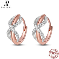 HOT 65 Style Sterling Silver 925 Pave Shiny CZ Heart Hoop Earrings Fit Original Earrings Fine Women Jewelry Fine Fashion Gifts