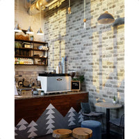 17.3"×118" Brick Peel and Stick Wallpaper Brick Wallpaper Grey Brown 3D Brick Self Adhesive Contact Paper Textured Removable Vi
