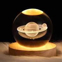USB Night Light LED Crystal Ball 3D Moon Planet Galaxy Decor for Home Table Lamp Table Lamp Party Toys for Kids Adult Xmas Gifts