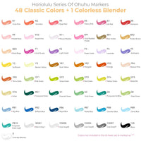 Ohuhu Honolulu 48 Colors Marker Pen Set Alcohol Art Markers Refillable Dual Tips Sketching Drawing Manga School Art Supplies