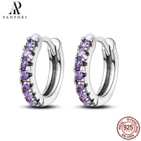 HOT 65 Style Sterling Silver 925 Pave Shiny CZ Heart Hoop Earrings Fit Original Earrings Fine Women Jewelry Fine Fashion Gifts