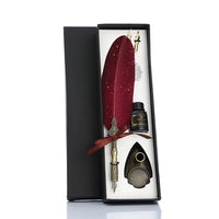 Retro Calligraphy Feather Dip Pen with 2 Nib Quill Fountain Writing Stationery