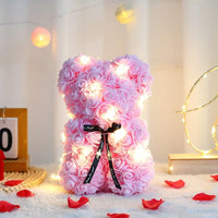 2025 Eternal Flower 25cm Artificial Teddy Rose Flower Bear with Box Girlfriend Women Birthday Wedding Party Decor Romantic Gift