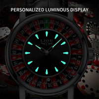 LIGE Quartz Man Watch Fashion Luxury Creative Roulette Game Dial Design Leather Casual Life Waterproof Watches for Men Gifts+Box