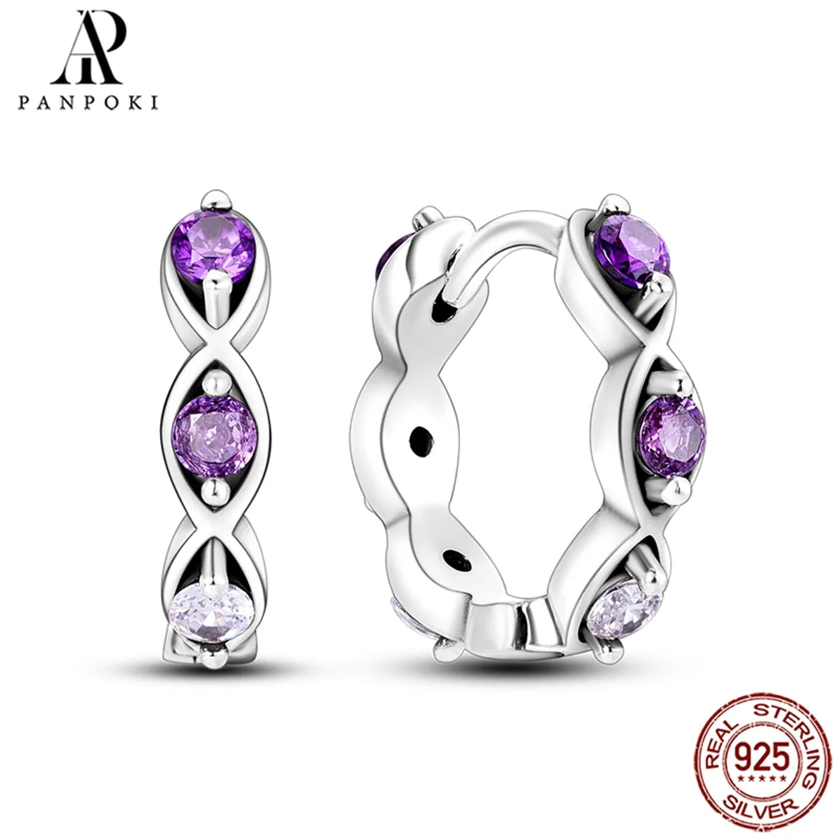 HOT 65 Style Sterling Silver 925 Pave Shiny CZ Heart Hoop Earrings Fit Original Earrings Fine Women Jewelry Fine Fashion Gifts