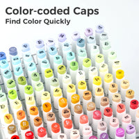 Ohuhu Honolulu 48 Colors Marker Pen Set Alcohol Art Markers Refillable Dual Tips Sketching Drawing Manga School Art Supplies