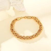 Plated 8 Inches Braided Bracelet for Women Men brass Fashion Charm Couple Gift Jewelry Accessories USA