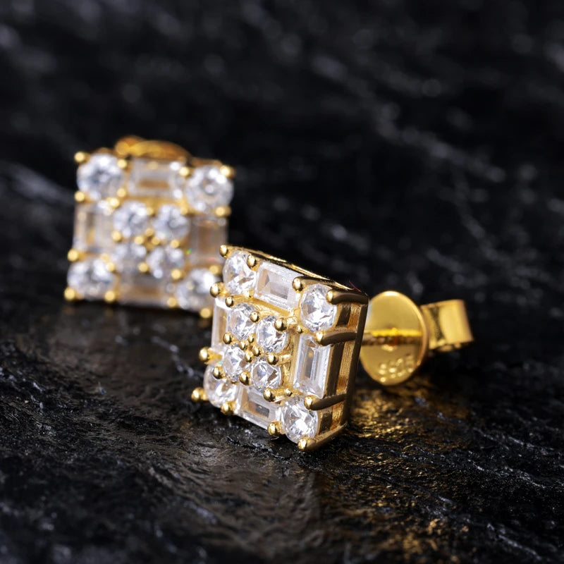Orginal Silver 925 Stud Earrings for Men Women Luxury D Color Moissanite GRA Certified Push Back HipHop Wedding Jewelry Gifts