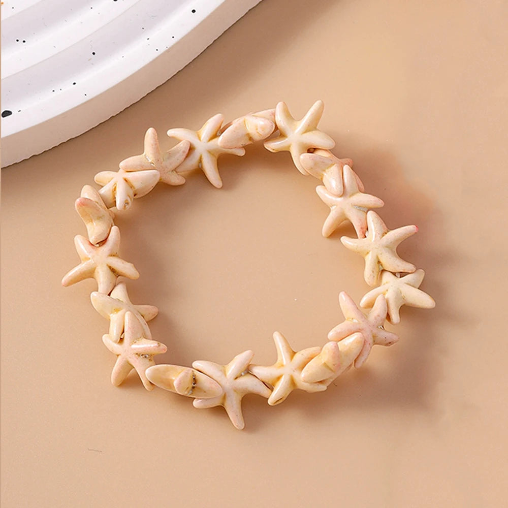 Bohemia Colorful Starfish Bracelets for Women Girls Turtle Beaded Bracelets Summer Beach Jewelry Gifts