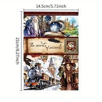 A5 Western Style Character Theme Stickers Book PET Material Pre-cut Model Retro Literary Style Diary Decoration Basic Material
