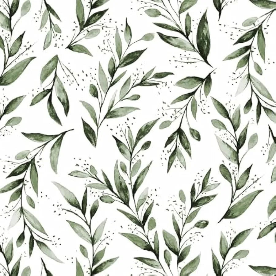 Green Leaf Wallpaper Peel and Stick Olive Leaf Contact Paper 17.7inch x 118.1inch Green Peel and Stick Wallpaper Modern Farmhou