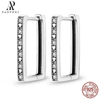 HOT 65 Style Sterling Silver 925 Pave Shiny CZ Heart Hoop Earrings Fit Original Earrings Fine Women Jewelry Fine Fashion Gifts