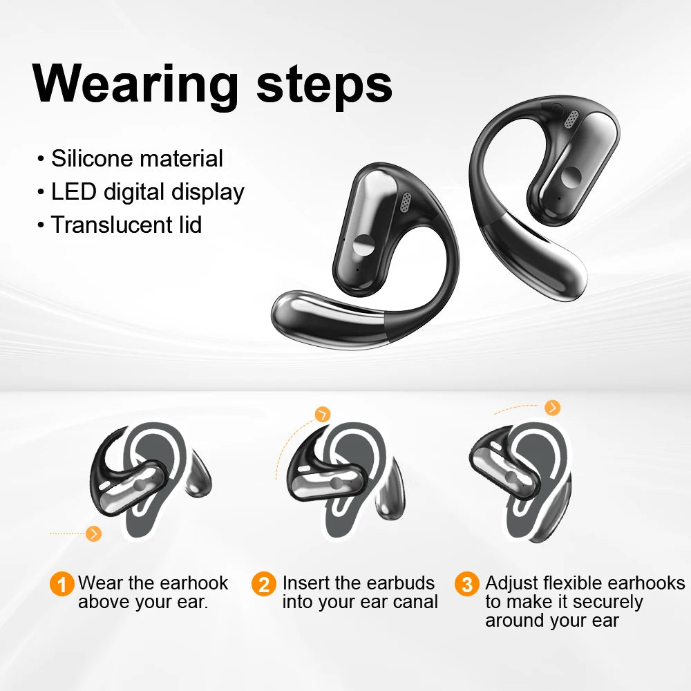 TWS Wireless Earphone, Bluetooth Headphones with Mic, 48H Stereo Headset,Lightweight and Comfortable Sports Earbuds, for Running