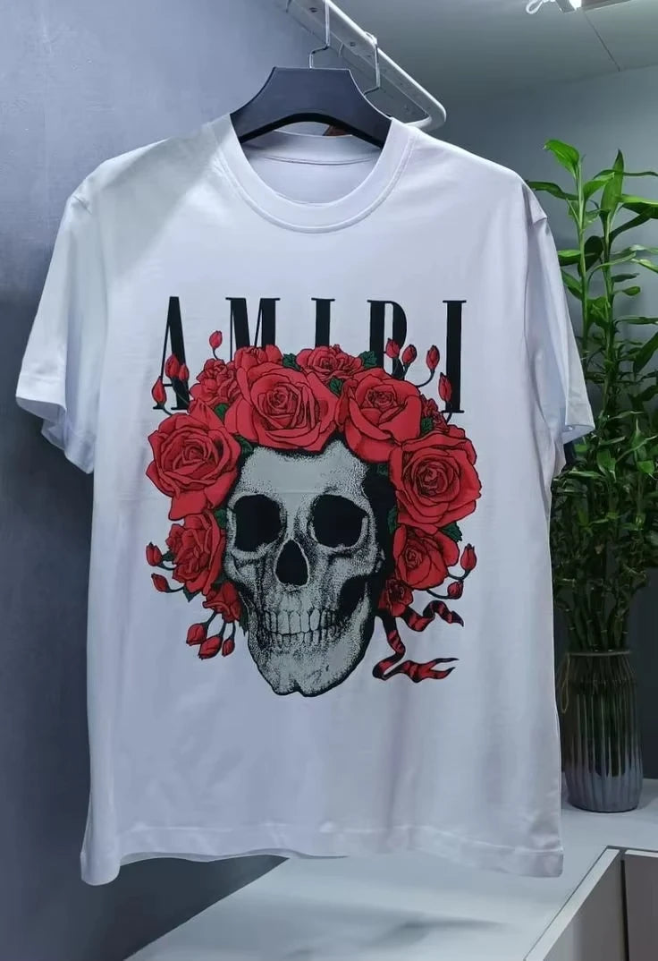 American Luxury Brand Top T-shirt Slim-fit High-quality Pure Cotton Hot-selling Men's and Women's Half-sleeved Bottoming Shirt