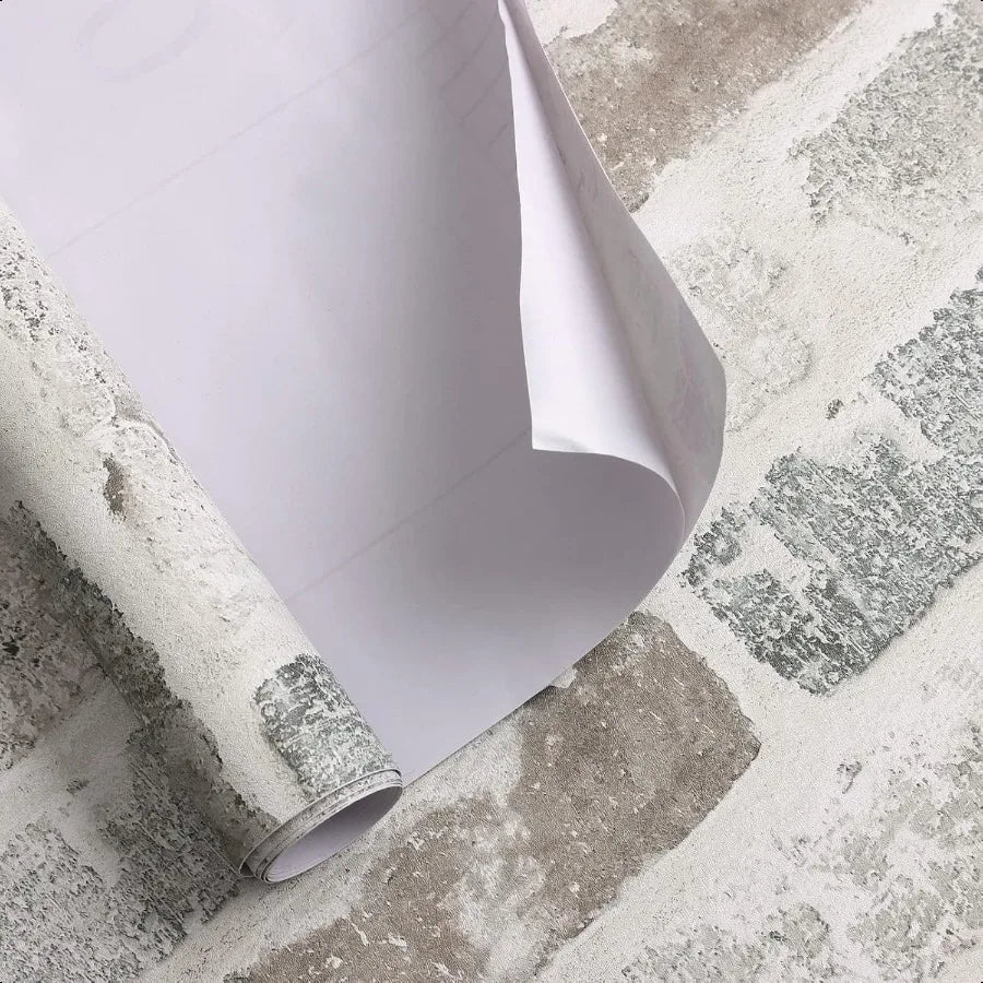17.3"×118" Brick Peel and Stick Wallpaper Brick Wallpaper Grey Brown 3D Brick Self Adhesive Contact Paper Textured Removable Vi