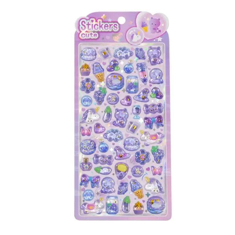 Cartoon Animal 3D Relief Crystal Stickers DIY Scrapbook Journal Phone Case Diary Decoration Gifts
