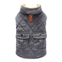 Winter Warm Plush Jackets for Pet Dogs Thickness Double Pockets Fashion Pet Dog Coats Puppy Clothes for Small Medium Large Dogs