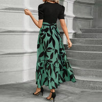 Women's Dresses High Waist Floral Print Dress Elegant Fashionable Maxi Sundress Casual Vintage Style For Spring Summer