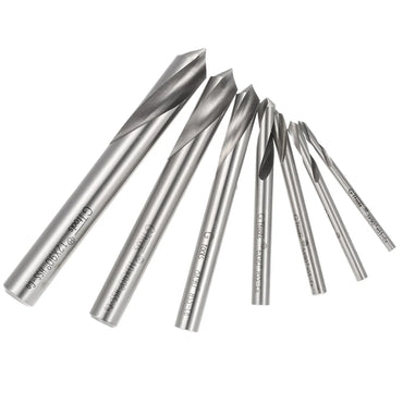 7PCS M42 HSS Drill Bits High Speed Steel Cobalt Spotting Drill Bits Set Round Shank 90 Degree Drilling Chamfering Tool 3mm-12mm