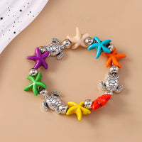 Bohemia Colorful Starfish Bracelets for Women Girls Turtle Beaded Bracelets Summer Beach Jewelry Gifts