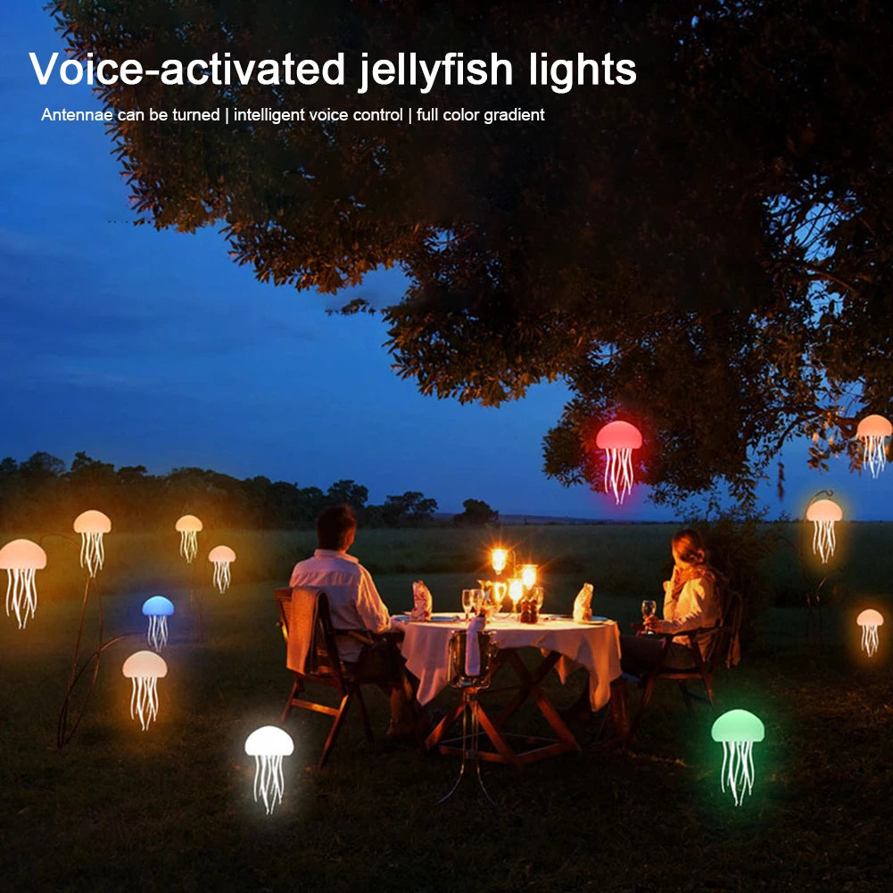 3D Jellyfish Night Light Jellyfish Nightlight with Rotating Tentacles Jellyfish Bedside Lamp Type-C Charging for Kids Room