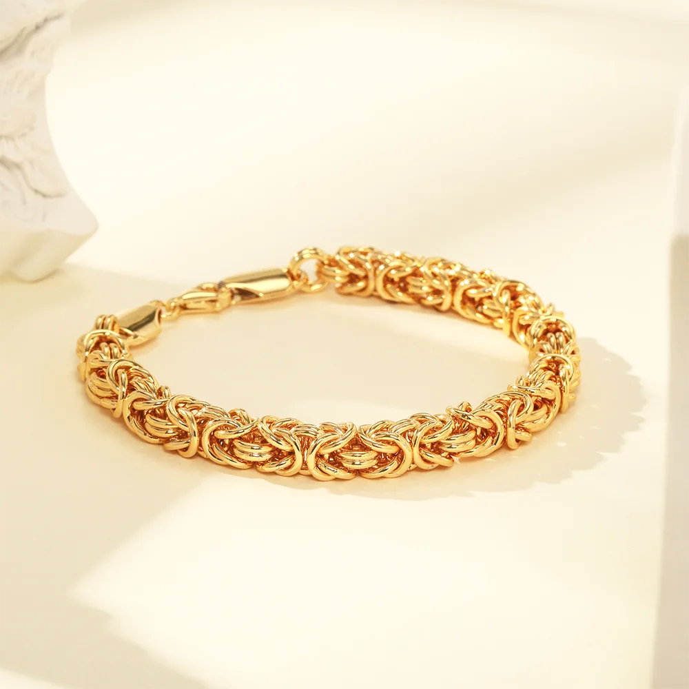 Plated 8 Inches Braided Bracelet for Women Men brass Fashion Charm Couple Gift Jewelry Accessories USA