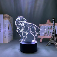 Baby Night Light Dinosaur Triceratops for Kids Bedroom Decor Nightlight Cool Birthday Gift 3d Illusion Acrylic Battery Desk Lamp