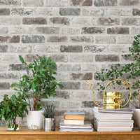 17.3"×118" Brick Peel and Stick Wallpaper Brick Wallpaper Grey Brown 3D Brick Self Adhesive Contact Paper Textured Removable Vi