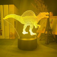 Baby Night Light Dinosaur Triceratops for Kids Bedroom Decor Nightlight Cool Birthday Gift 3d Illusion Acrylic Battery Desk Lamp
