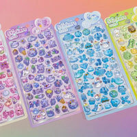 Cartoon Animal 3D Relief Crystal Stickers DIY Scrapbook Journal Phone Case Diary Decoration Gifts