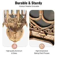 Antique Lantern Wall Lamp Sconce Porch Lamp Garden Outdoor Exterior Wall Light Wall Mount Waterproof Lantern E27