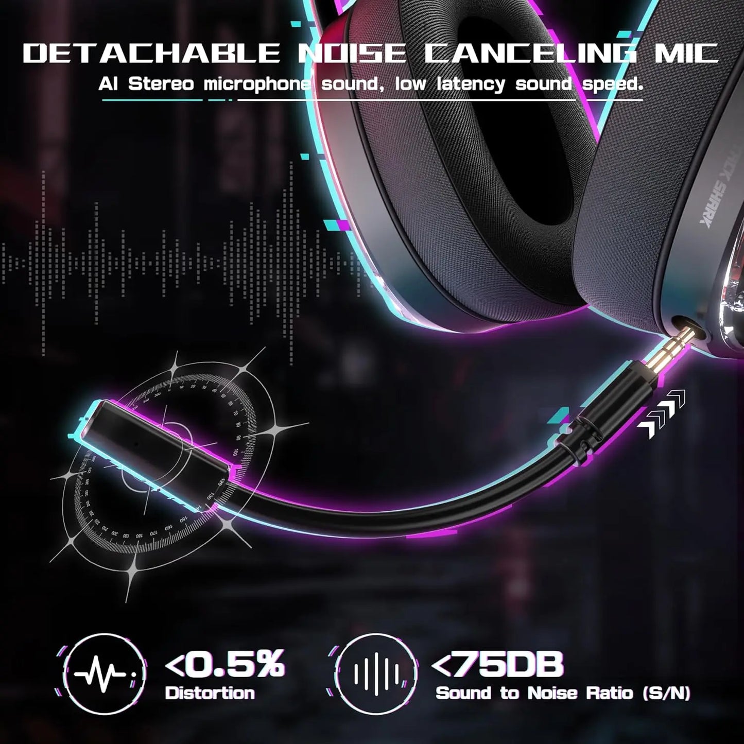 MAMBASNAKE x ATTACK SHARK L60 Lightweight Wireless Gaming Headset Over-Ear,Wired/BT/2.4GTri-Mode