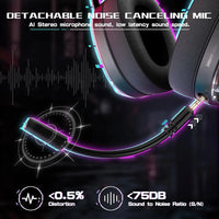 MAMBASNAKE x ATTACK SHARK L60 Lightweight Wireless Gaming Headset Over-Ear,Wired/BT/2.4GTri-Mode