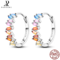 HOT 65 Style Sterling Silver 925 Pave Shiny CZ Heart Hoop Earrings Fit Original Earrings Fine Women Jewelry Fine Fashion Gifts