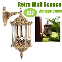 Antique Lantern Wall Lamp Sconce Porch Lamp Garden Outdoor Exterior Wall Light Wall Mount Waterproof Lantern E27