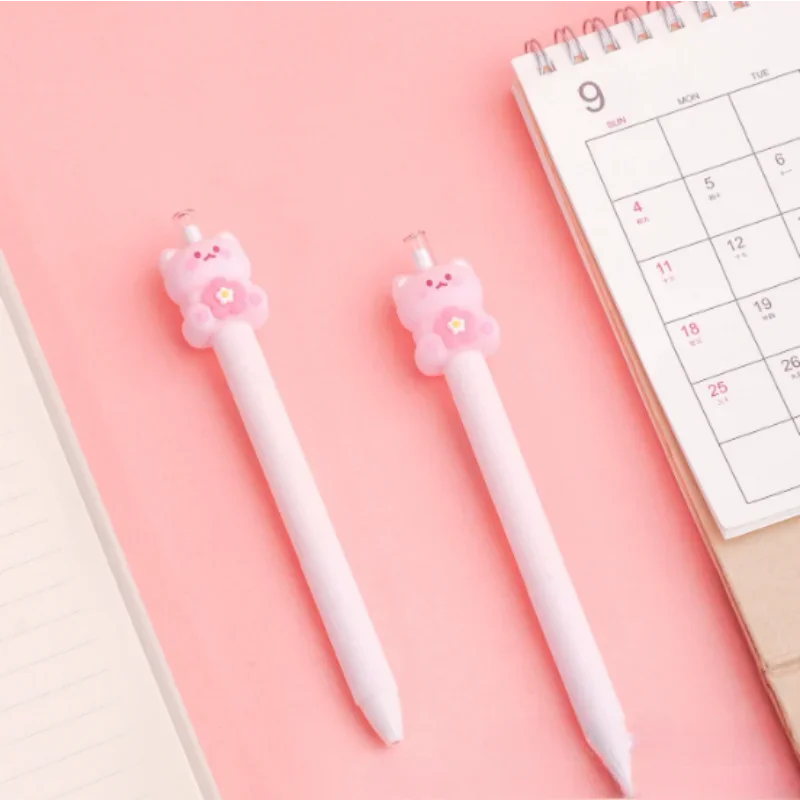 24pcs pencil Suit Cartoon Cute Milk Tea Rabbits Surprise Hide-And-Seek Press Students Learn Office Stationery