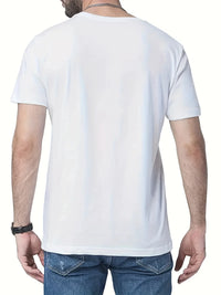 Summer Men'S Fashion Short-Sleeve T-Shirt with Letter Pattern Print