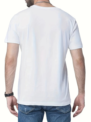 Summer Men'S Fashion Short-Sleeve T-Shirt with Letter Pattern Print