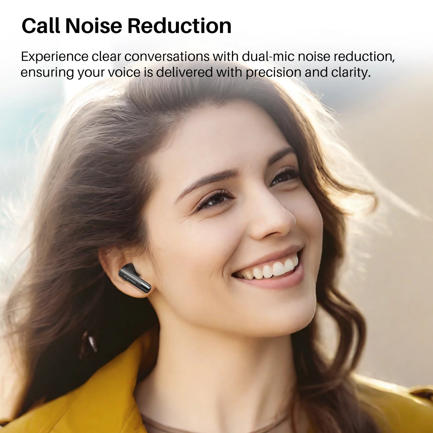 Wireless Earbuds with LCD Touch Screen Control ANC Noise Cancelling Earphones Music/Game/Movie Mode Immersive