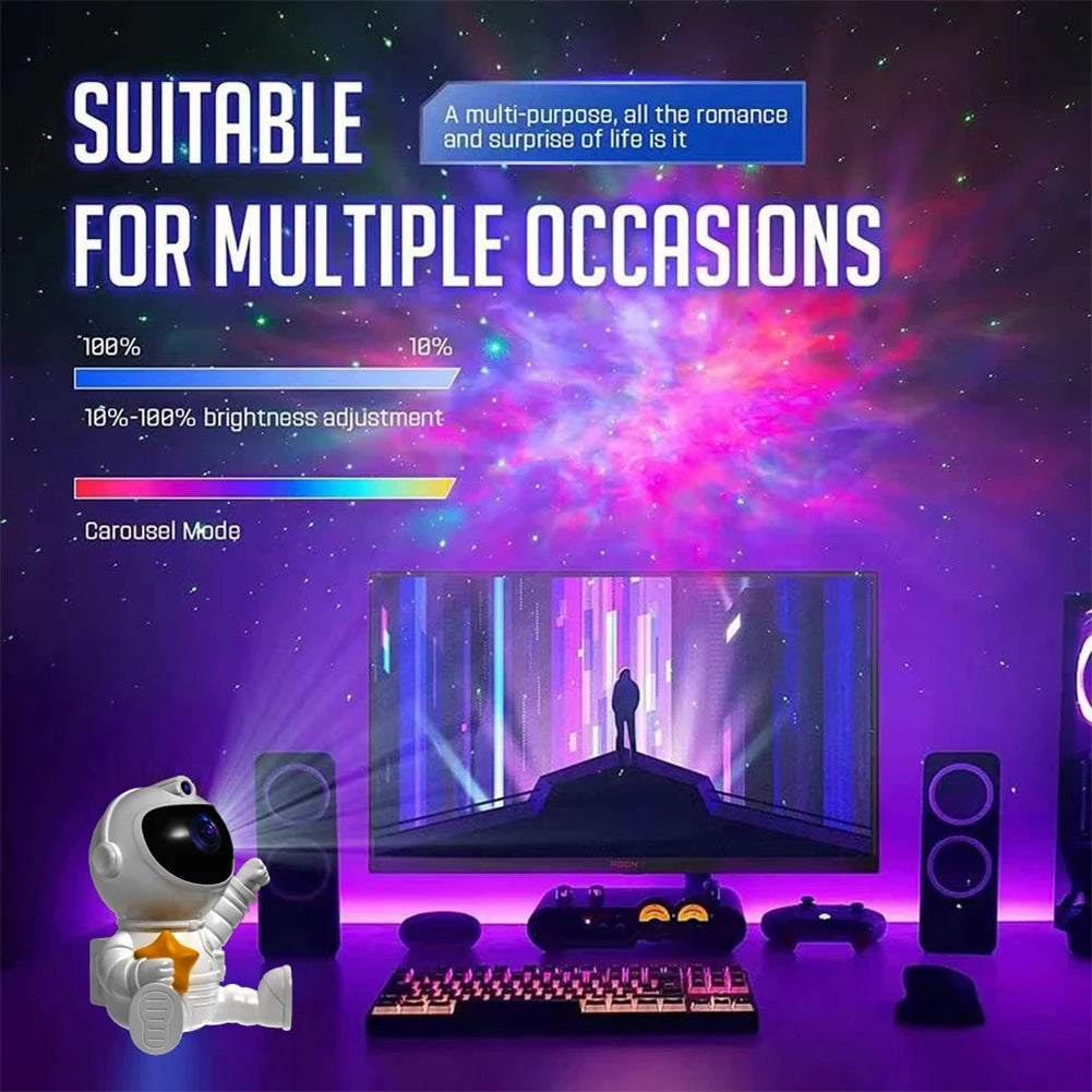 Galaxy Star Projector 8 Effects Astronaut Starry Sky Projector Galaxy Night Light Bedroom Ceiling Projection Lamp Children Gifts