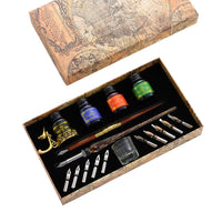 European Dip Pen Fountain Retro Starry Sky Glass Calligraphy Pen Stationery Gift