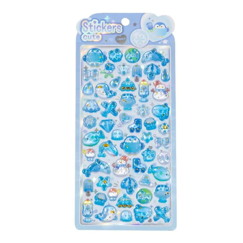 Cartoon Animal 3D Relief Crystal Stickers DIY Scrapbook Journal Phone Case Diary Decoration Gifts
