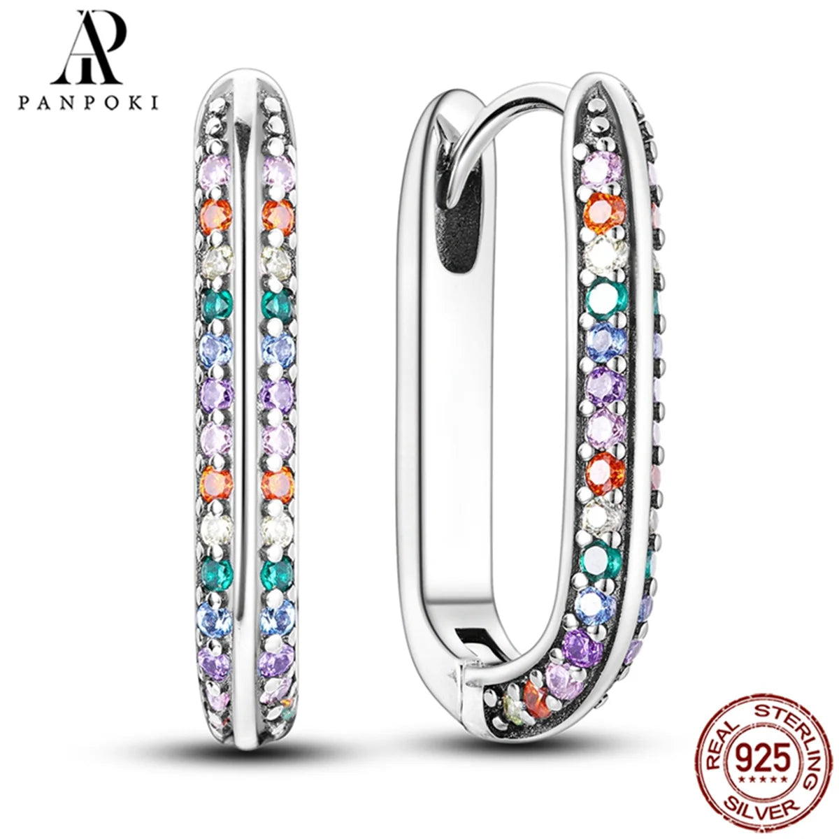 HOT 65 Style Sterling Silver 925 Pave Shiny CZ Heart Hoop Earrings Fit Original Earrings Fine Women Jewelry Fine Fashion Gifts