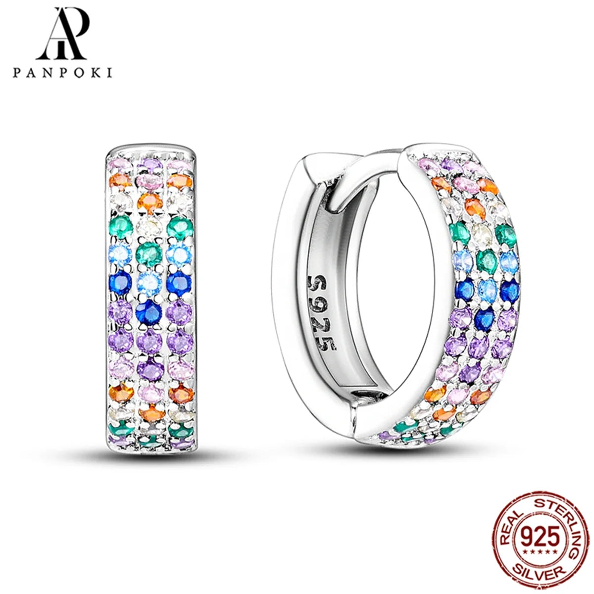 HOT 65 Style Sterling Silver 925 Pave Shiny CZ Heart Hoop Earrings Fit Original Earrings Fine Women Jewelry Fine Fashion Gifts