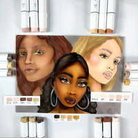 Ohuhu Honolulu 24 Skin Colors Marker Pen Set Alcohol Art Markers Refillable Dual Tips Sketching Drawing School Art Supplies