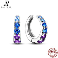HOT 65 Style Sterling Silver 925 Pave Shiny CZ Heart Hoop Earrings Fit Original Earrings Fine Women Jewelry Fine Fashion Gifts